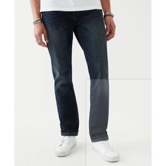 NWOT TRUE RELIGION MEN'S JEANS 34 GENO BIG T SLIM JEANS - Picture 1 of 16
